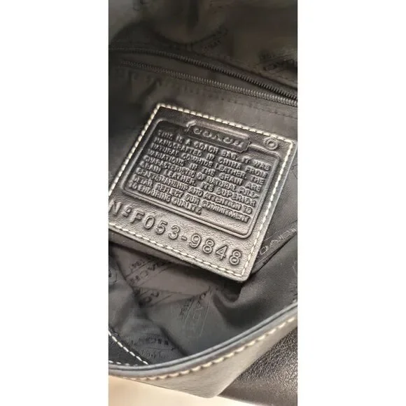 Y2K Vintage Coach East West Leather Cross Body Shoulder Bag 2000s Black Bag Vtg - Picture 6 of 8